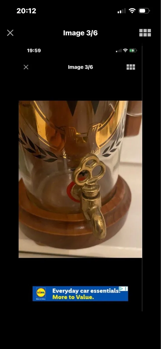 Vintage Timber & Glass Whisky Decanter Set - Image 3