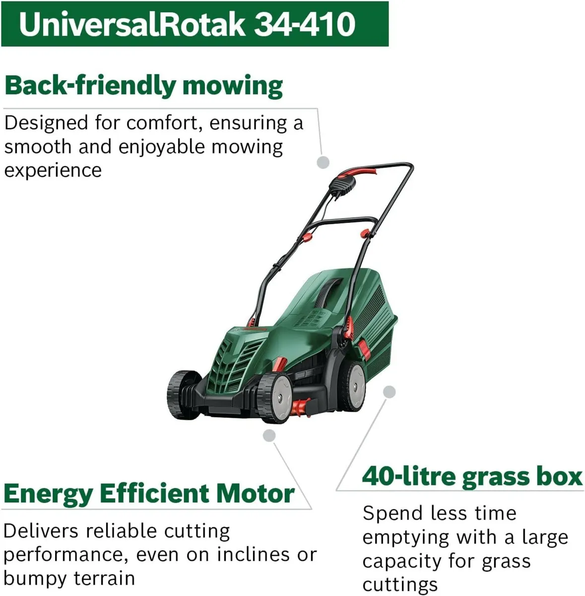 Corded Lawnmower UniversalRotak 34-410 (230 V - Image 3