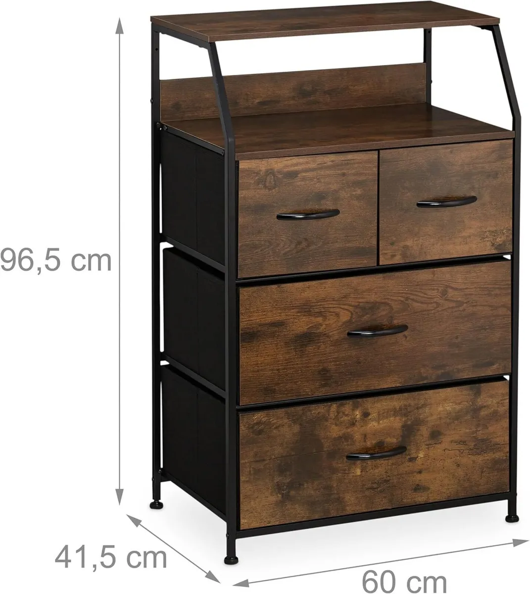 Chest of Drawers 4 H x W D: 96.5 60 41.5 cm - Image 3