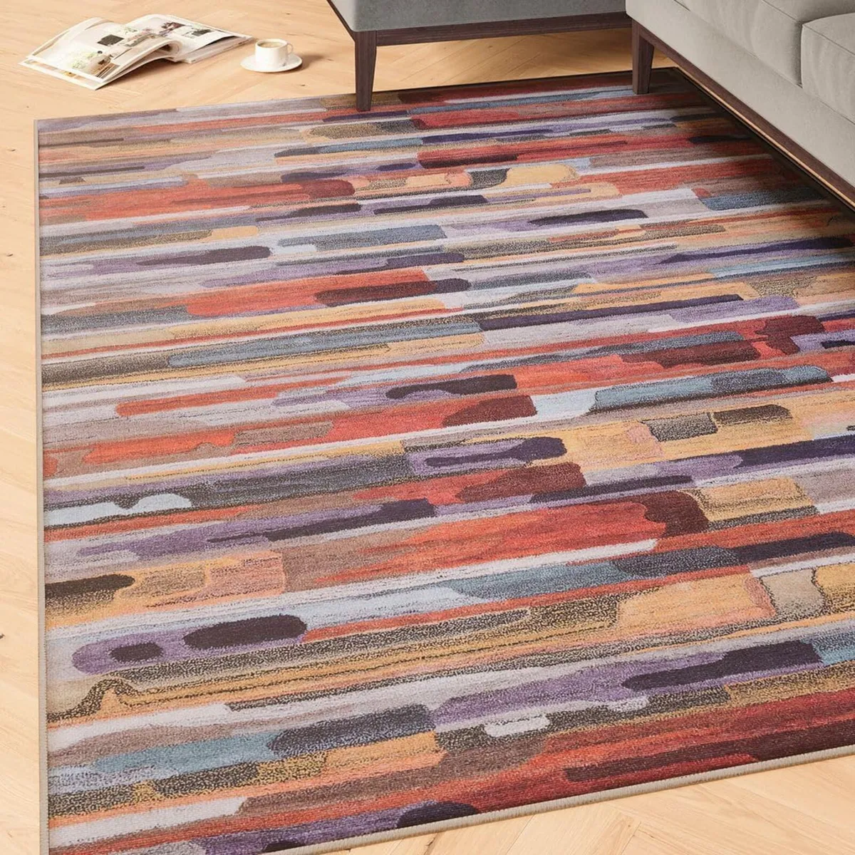 Machine Washable Colourful Multi Cotton Rugs - Image 1