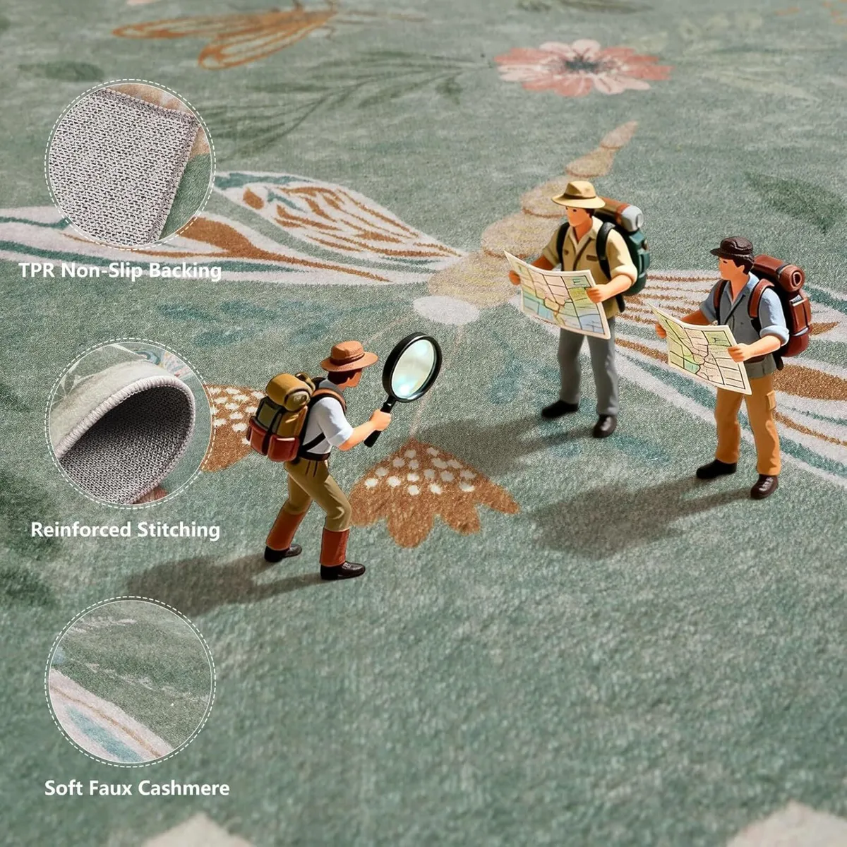 Butterfly Rug Living Room Soft Low Pile Washable - Image 2