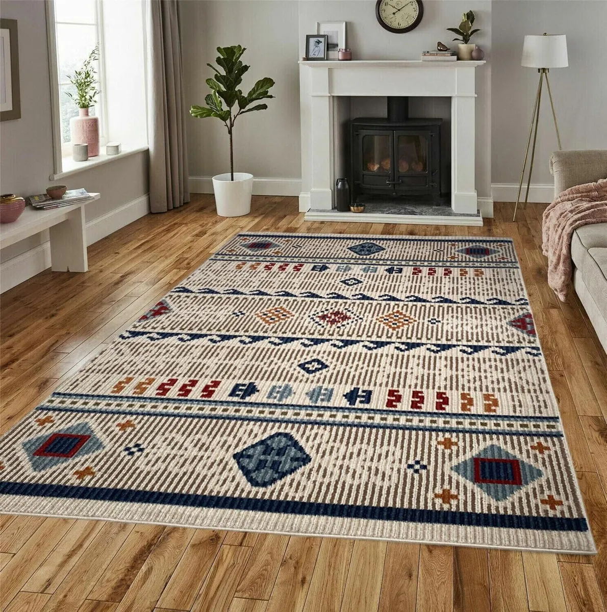 Vibrant Aztec Tribal Multi Colour Area Rugs -