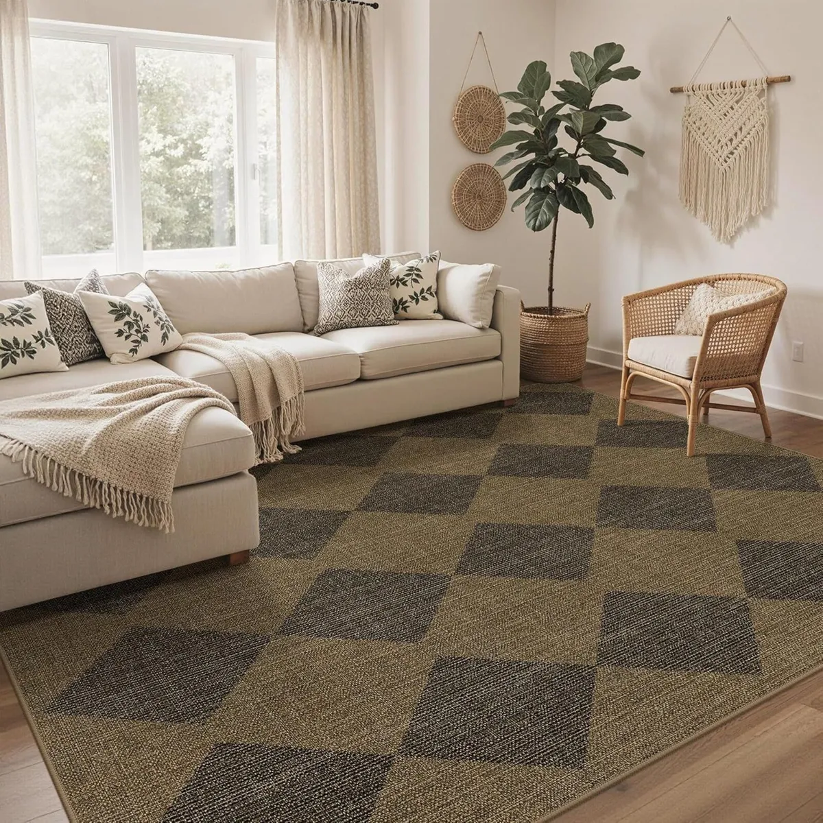 Faux Jute Indoor Outdoor Runner Rug Washable Non - Image 1