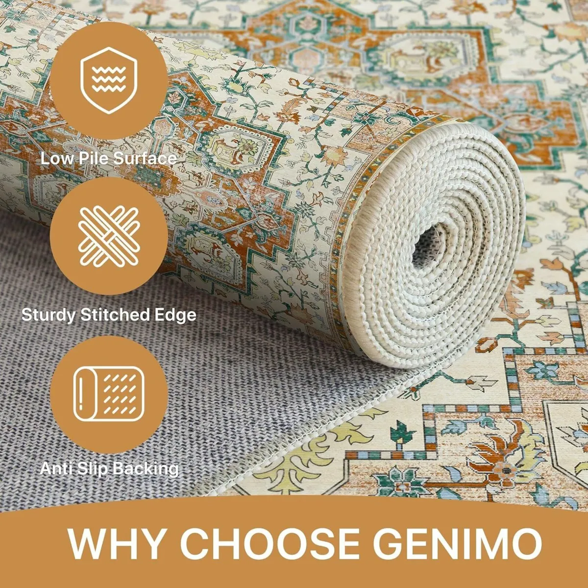 Large Washable Rugs for Living Room 200x290cm - Image 3