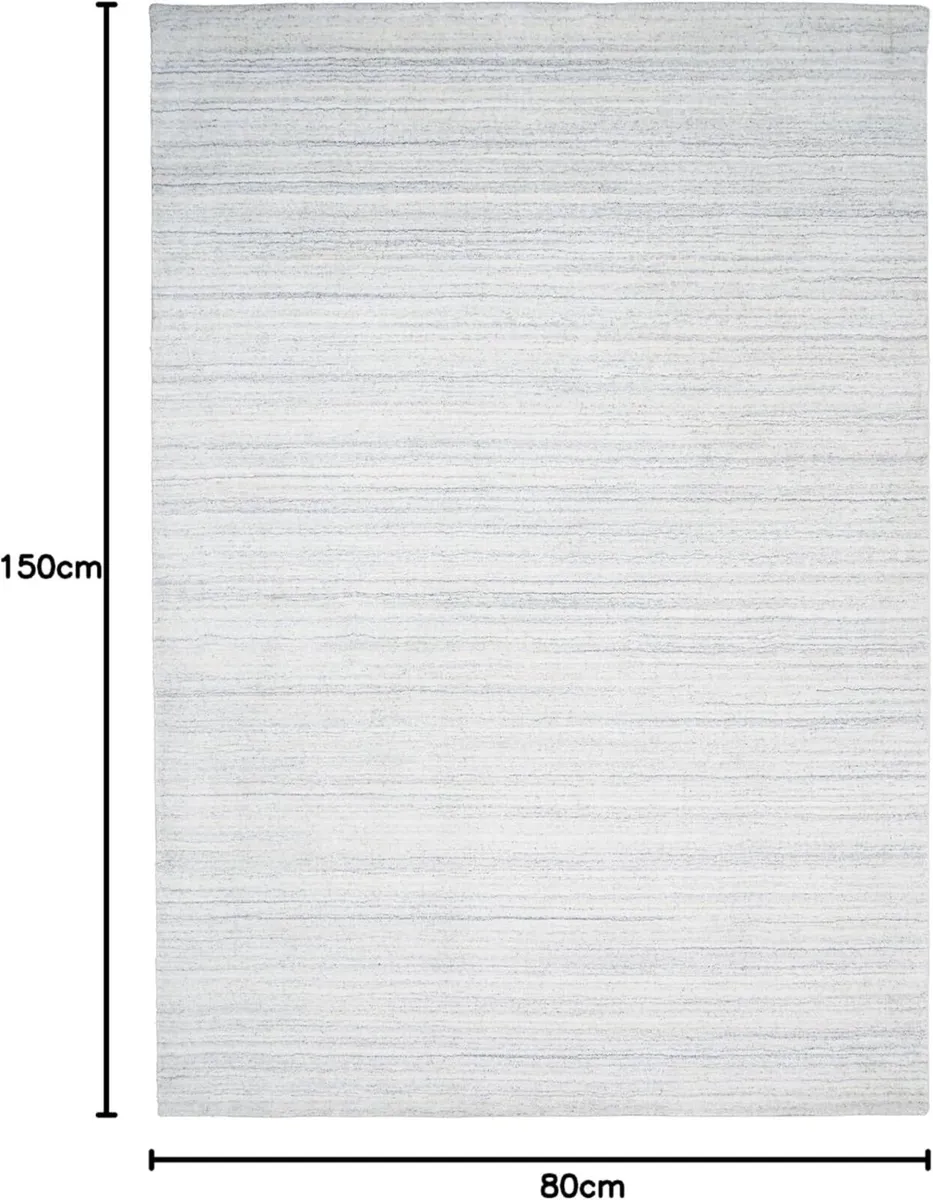 80 x 150 cm Rectangular Area Rug Ivory Modern - Image 3