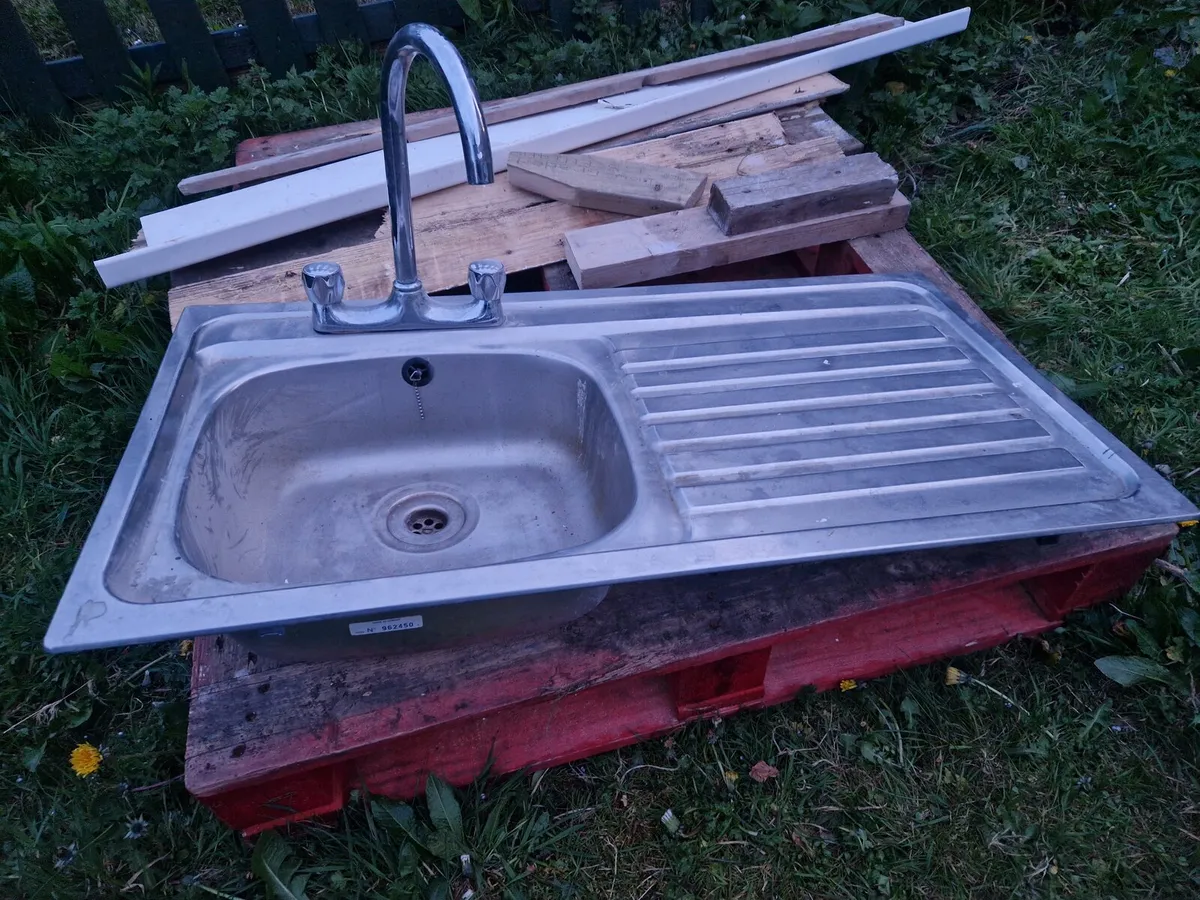 Stainless Steel kitchen sink with mixer tap - free