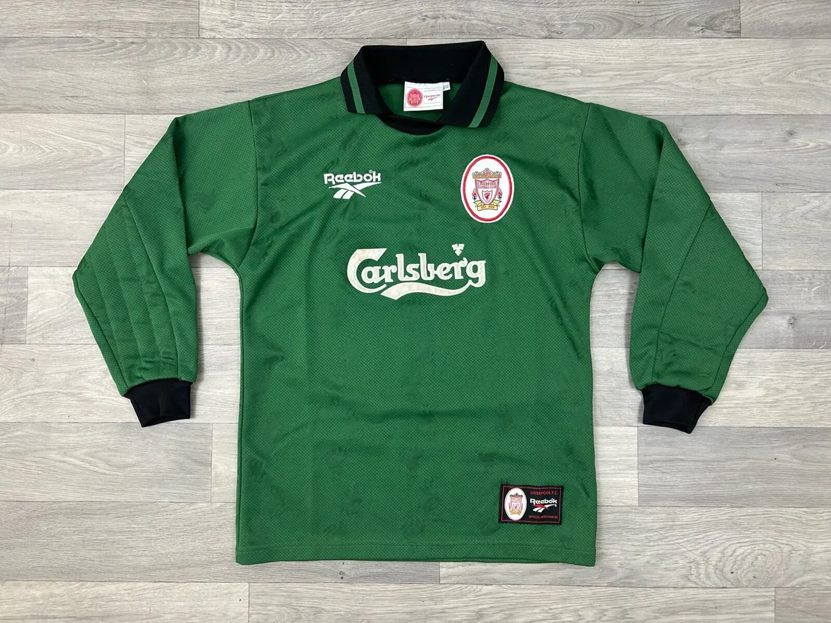 Vintage 1996 Reebok Liverpool GK Goalkeeper Jersey - Image 1