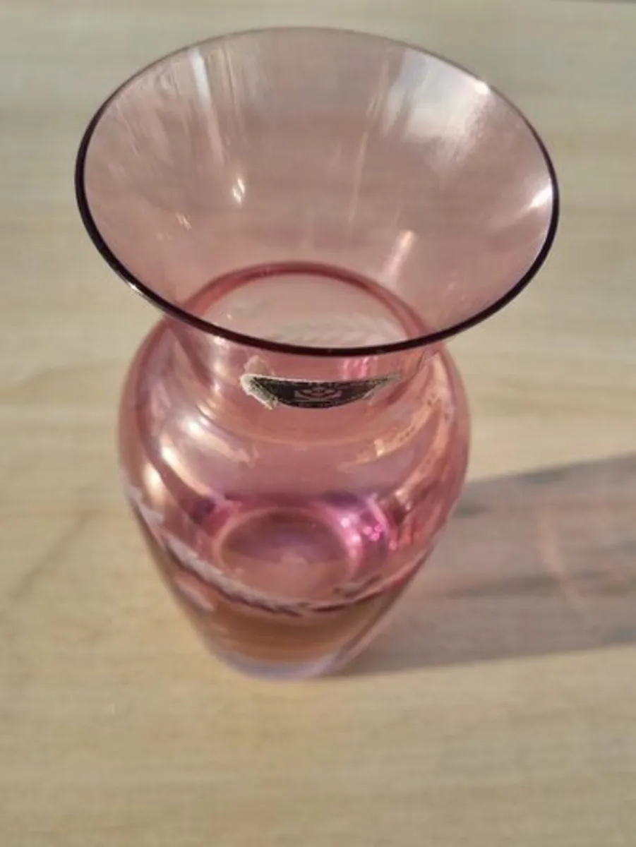 Vintage CLOVER LEAF GLASS vase from Slovakia - Image 3