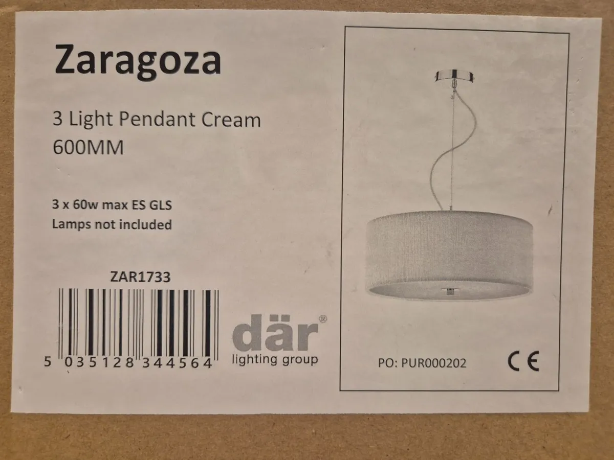 Zaragoza 3 Light Pendant 600MM - Image 1