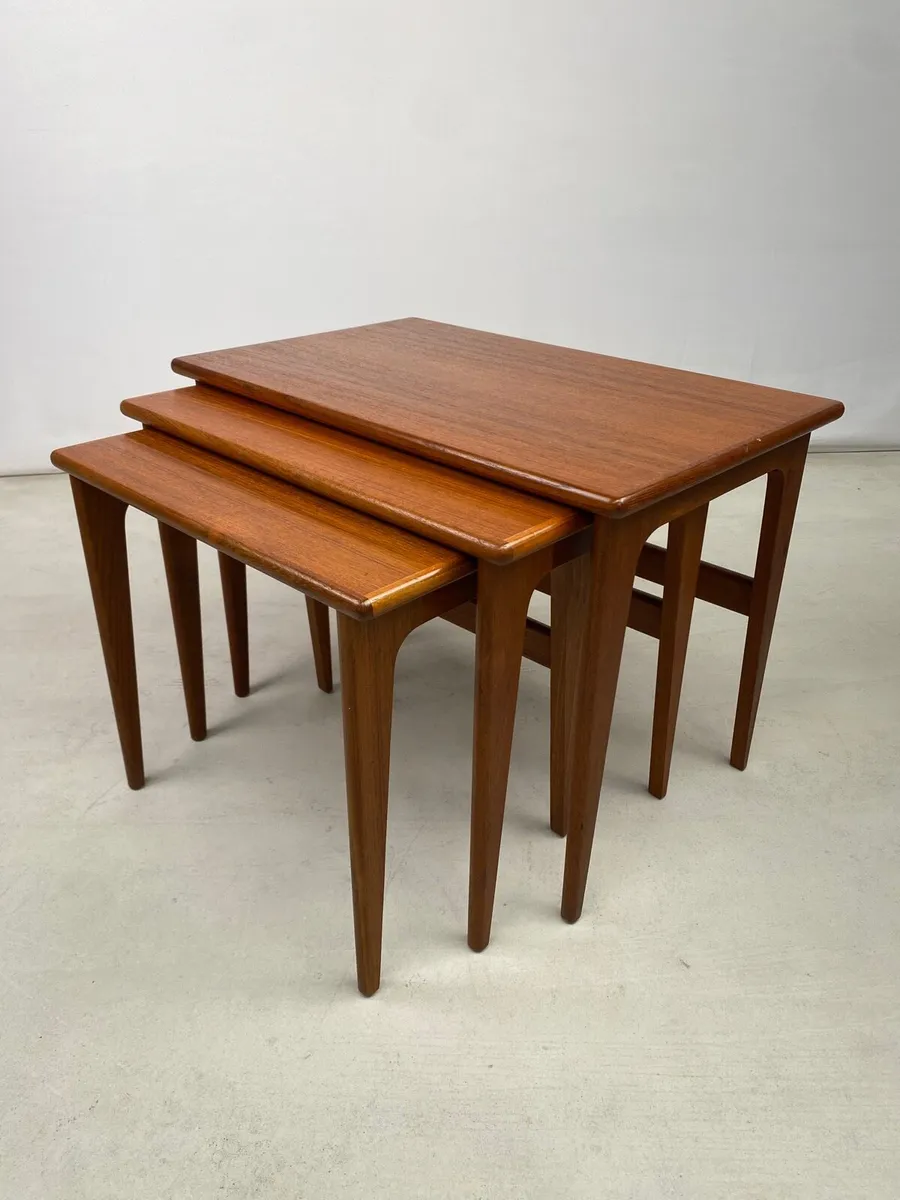 Exquisite Set Mid Century Danish Nesting Tables - Image 1