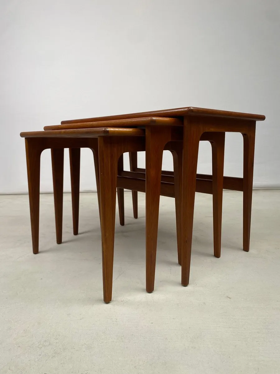 Exquisite Set Mid Century Danish Nesting Tables - Image 3