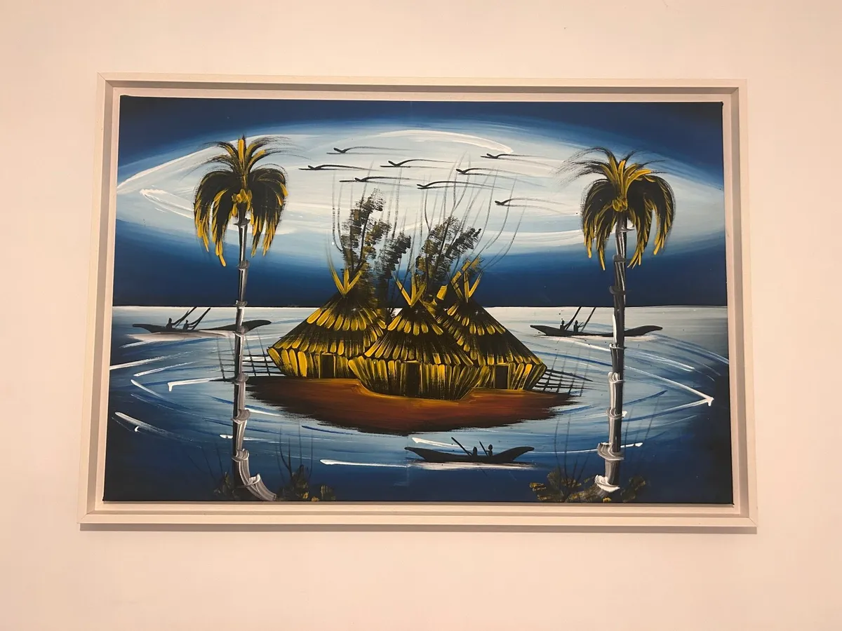 Original painting in white wooden frame - Image 2