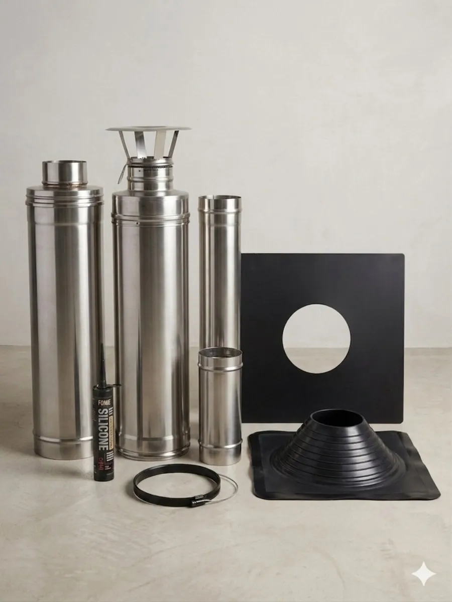 Sauna chimney kit - Stainless steel - Image 1