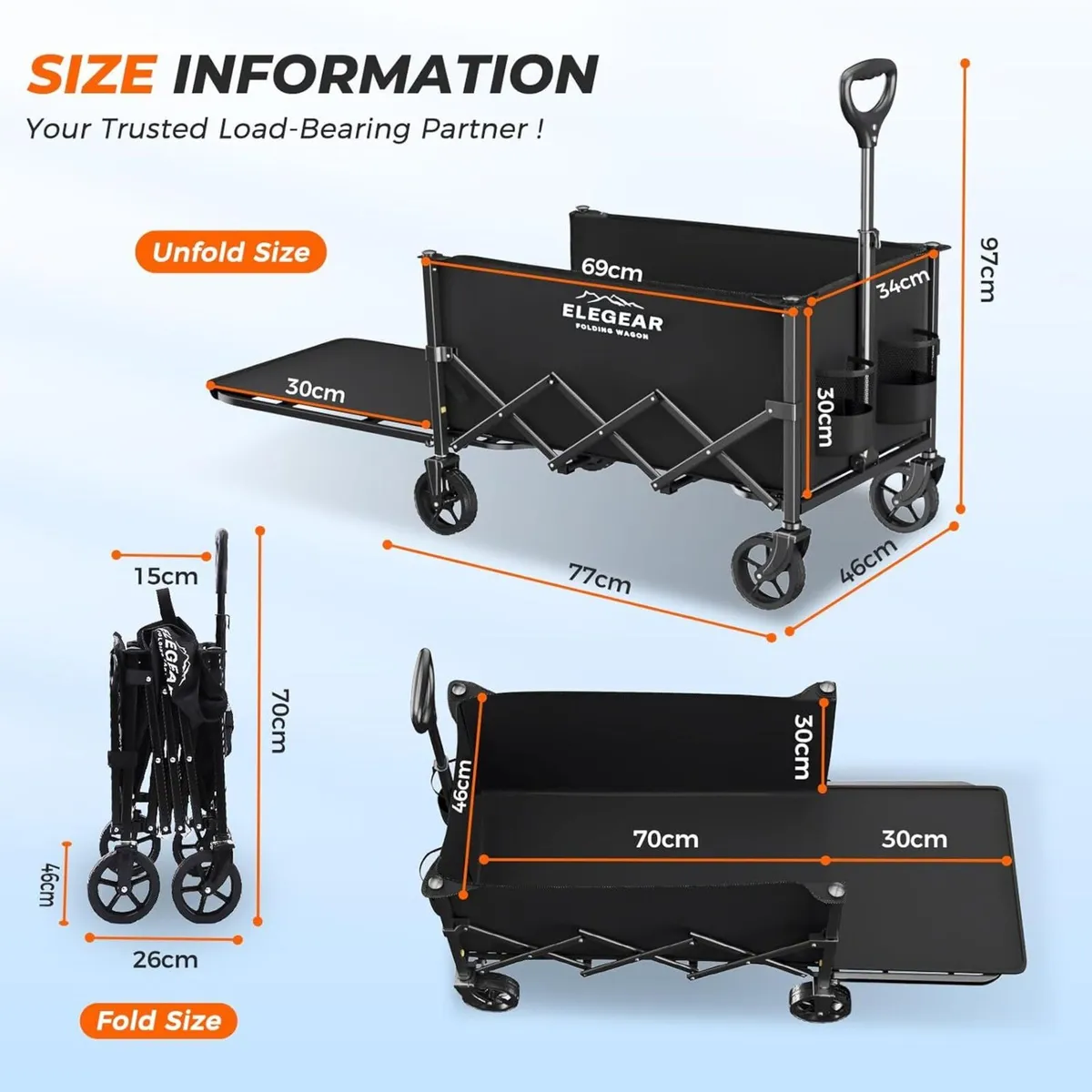 Festival Trolley with Expandable Tailgate 140L - Image 2