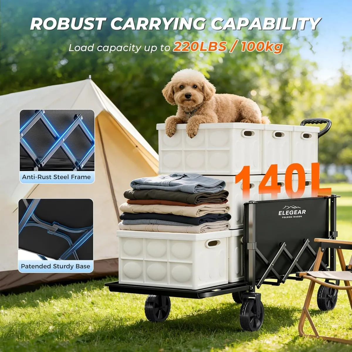 Festival Trolley with Expandable Tailgate 140L - Image 3