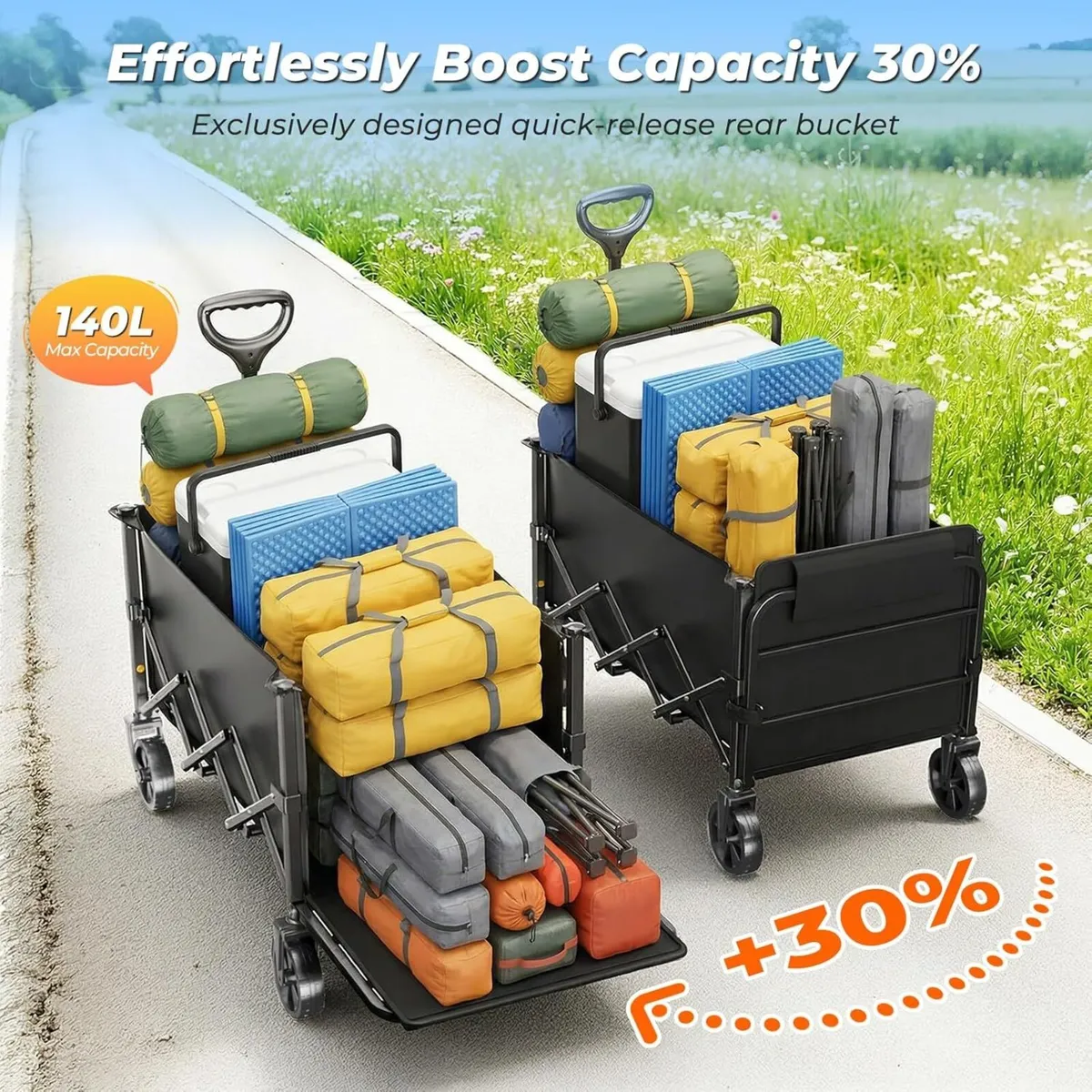 Festival Trolley with Expandable Tailgate 140L - Image 4