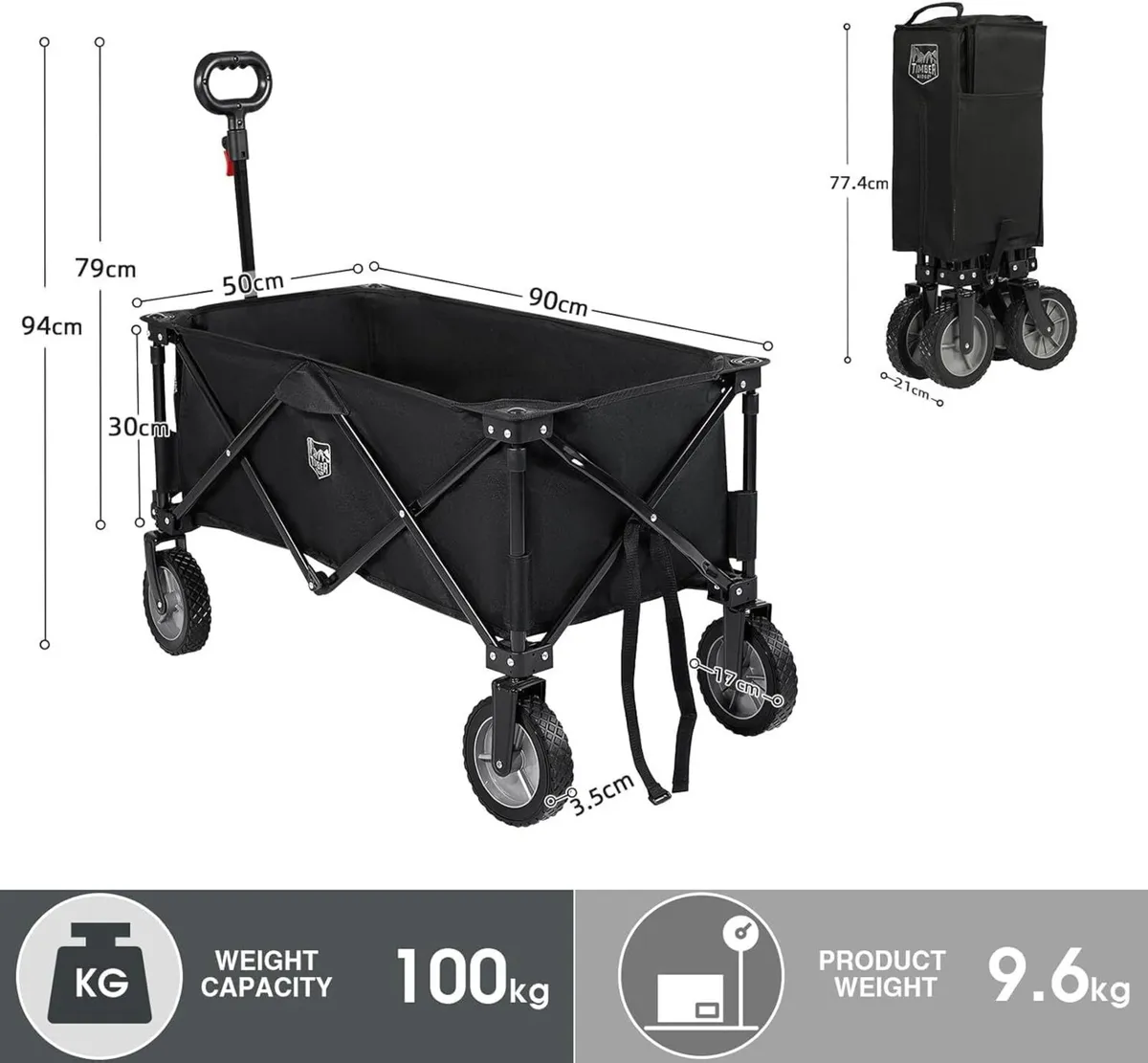 Festival Trolley on Wheels 200L Folding Camping - Image 3