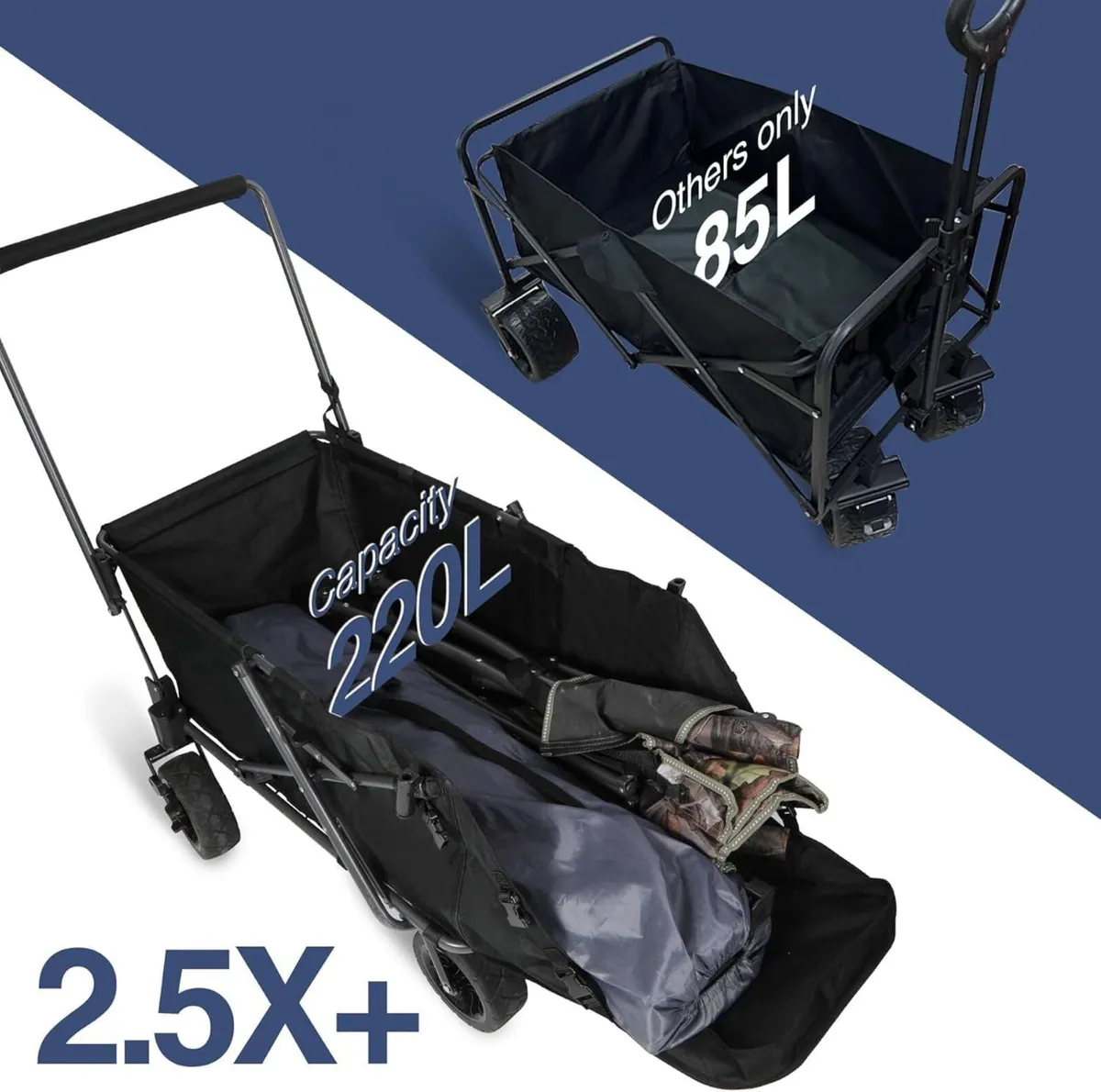 Folding Dog Trolleys Cart with Extendable Rear - Image 4