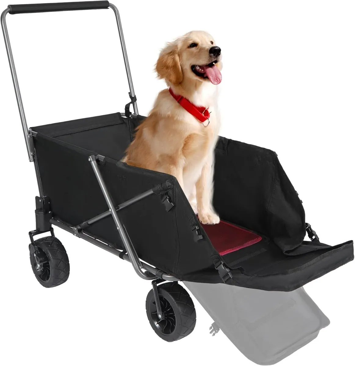 Folding Dog Trolleys Cart with Extendable Rear - Image 1