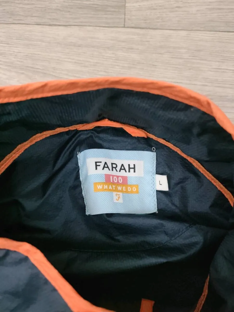 Farah Half Button Windbreaker Jacket Mens Medium - Image 4