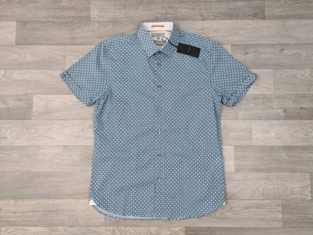 Ted Baker Short Sleeve Shirt Mens Medium Slim Fit - Image 1