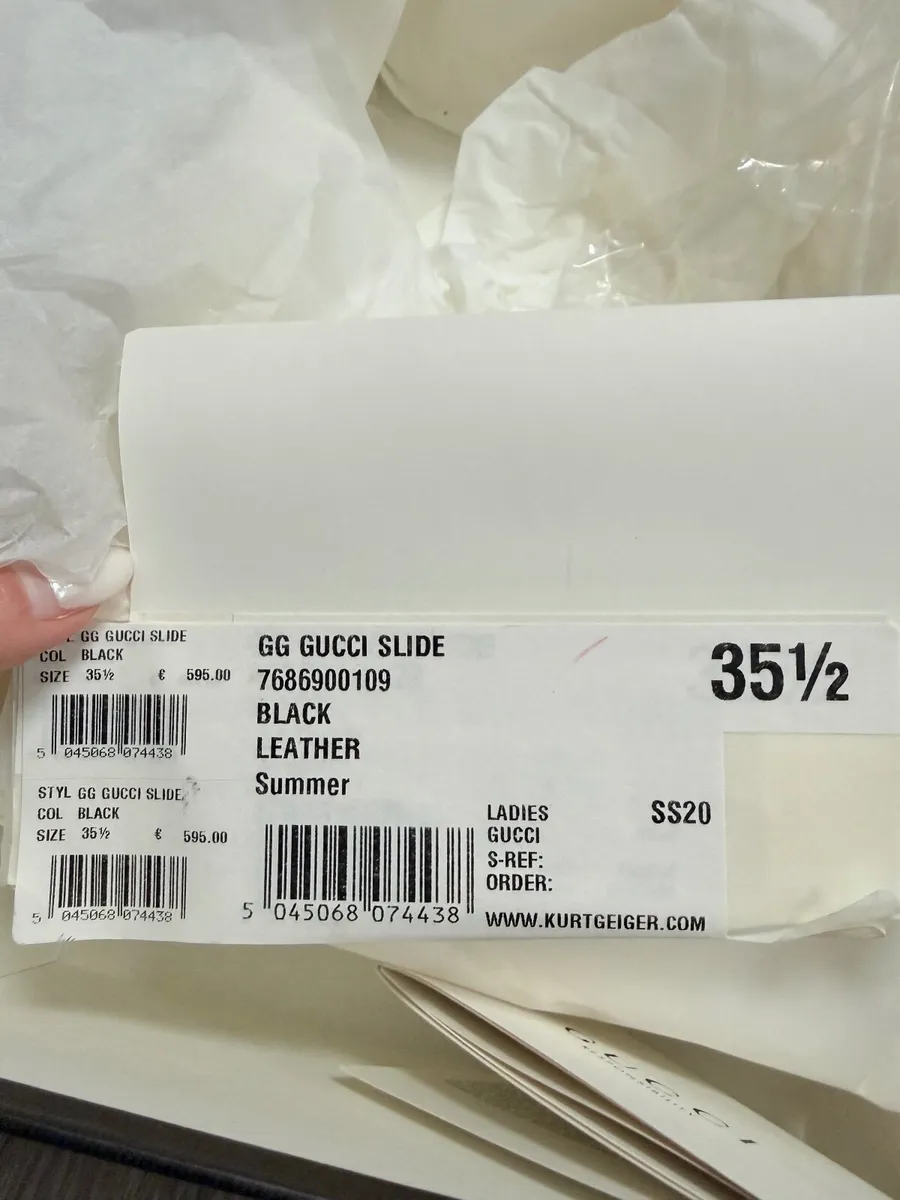 Gucci GG Slides – Black Leather (Size 35.5) - Image 1