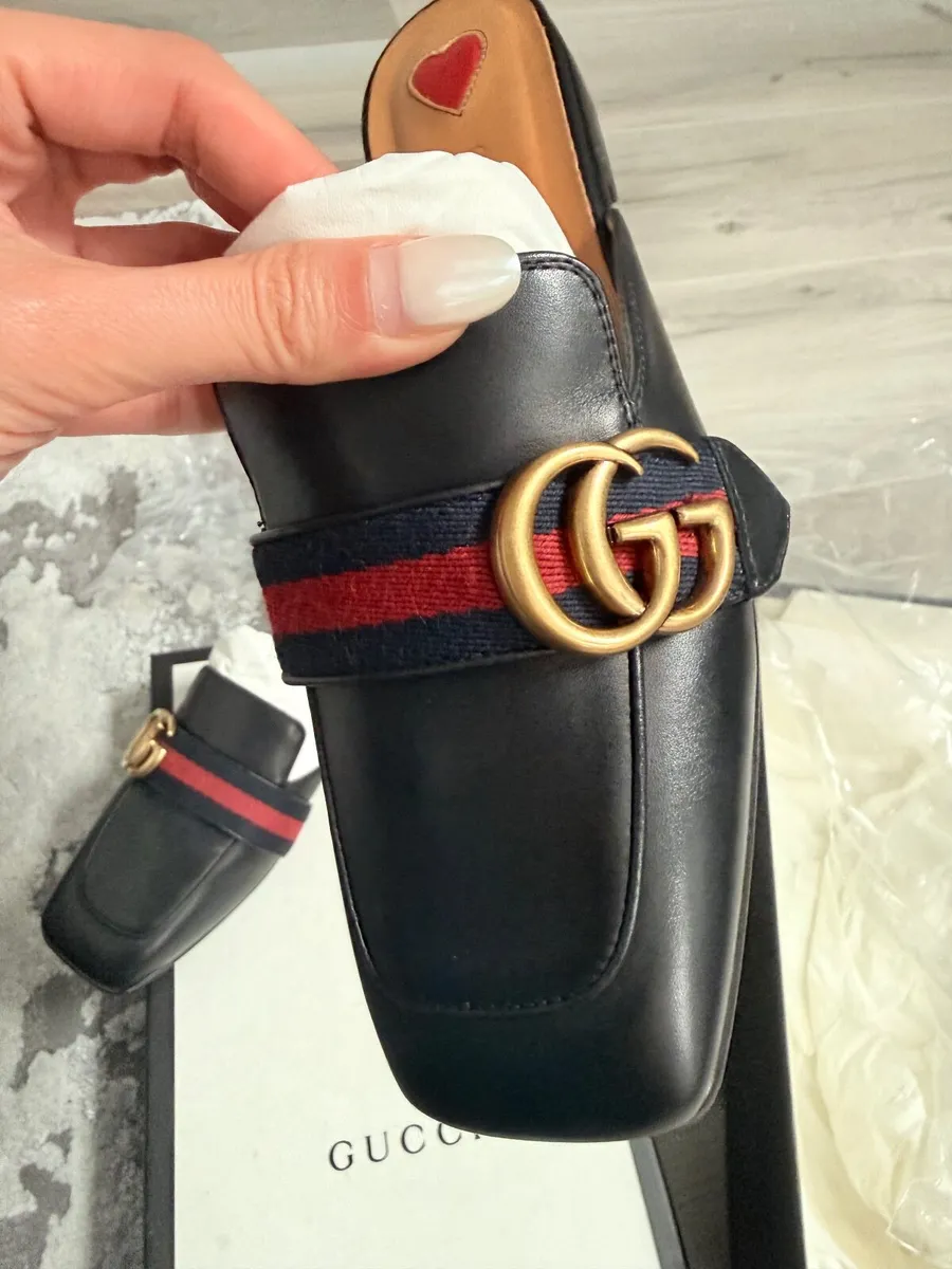 Gucci GG Slides – Black Leather (Size 35.5) - Image 2