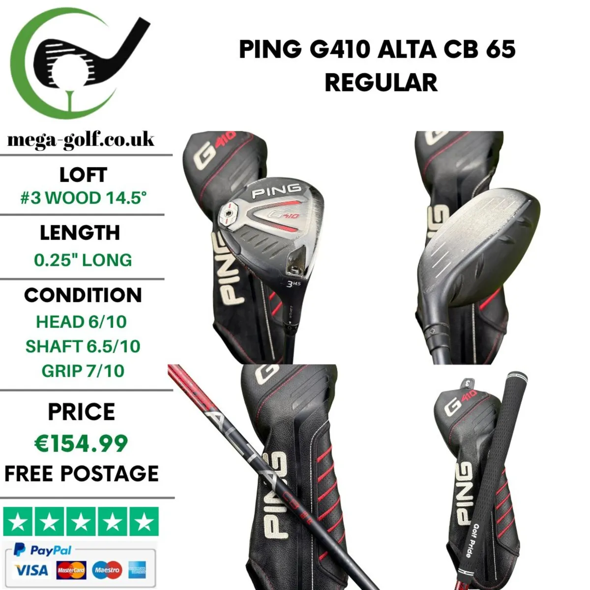 Ping G410 #3 Wood 14.5° / Alta CB 65 Regular - Image 1