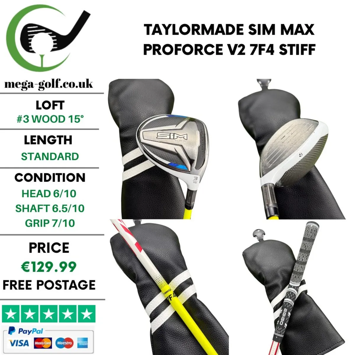 Taylormade Sim Max #3 Wood 15° / Stiff - Image 1