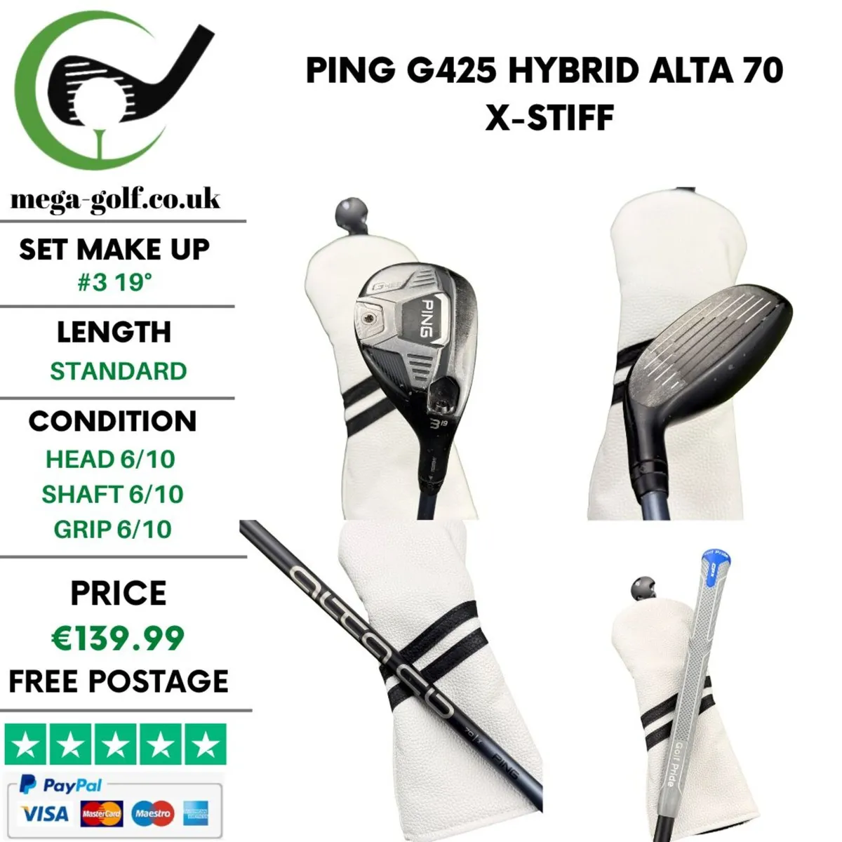 Ping G425 Hybrid / #3 19° / Alta 70 X-Stiff - Image 1