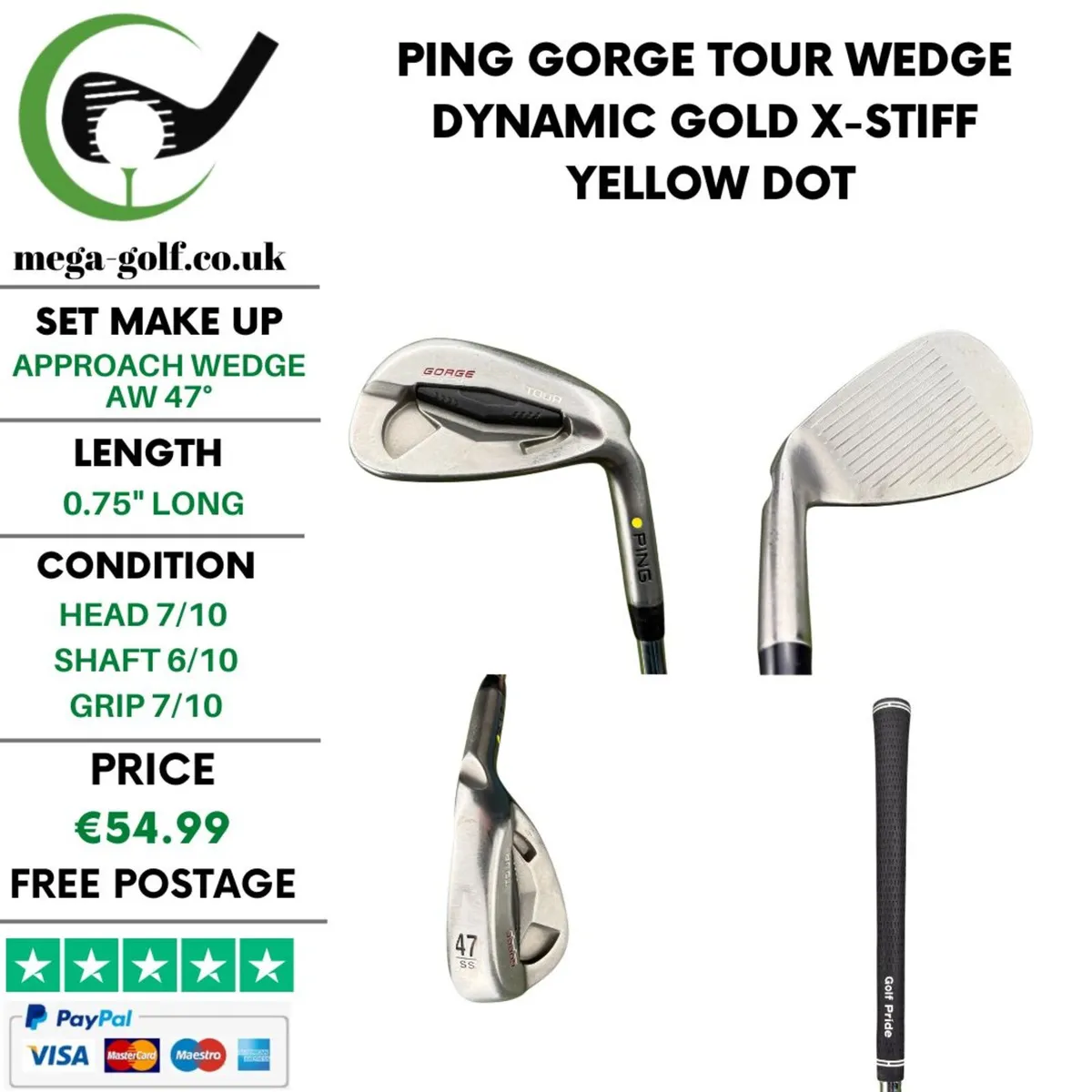 Ping Gorge Tour Wedge Aw 47° /Dynamic Gold X-Stiff - Image 1
