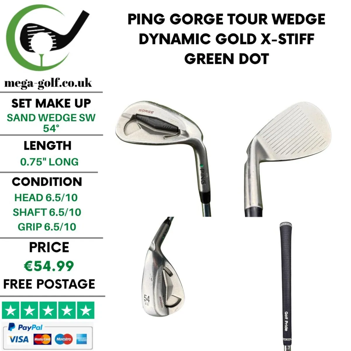 Ping Gorge Tour Wedge Sw 54° /Dynamic Gold X-Stiff - Image 1