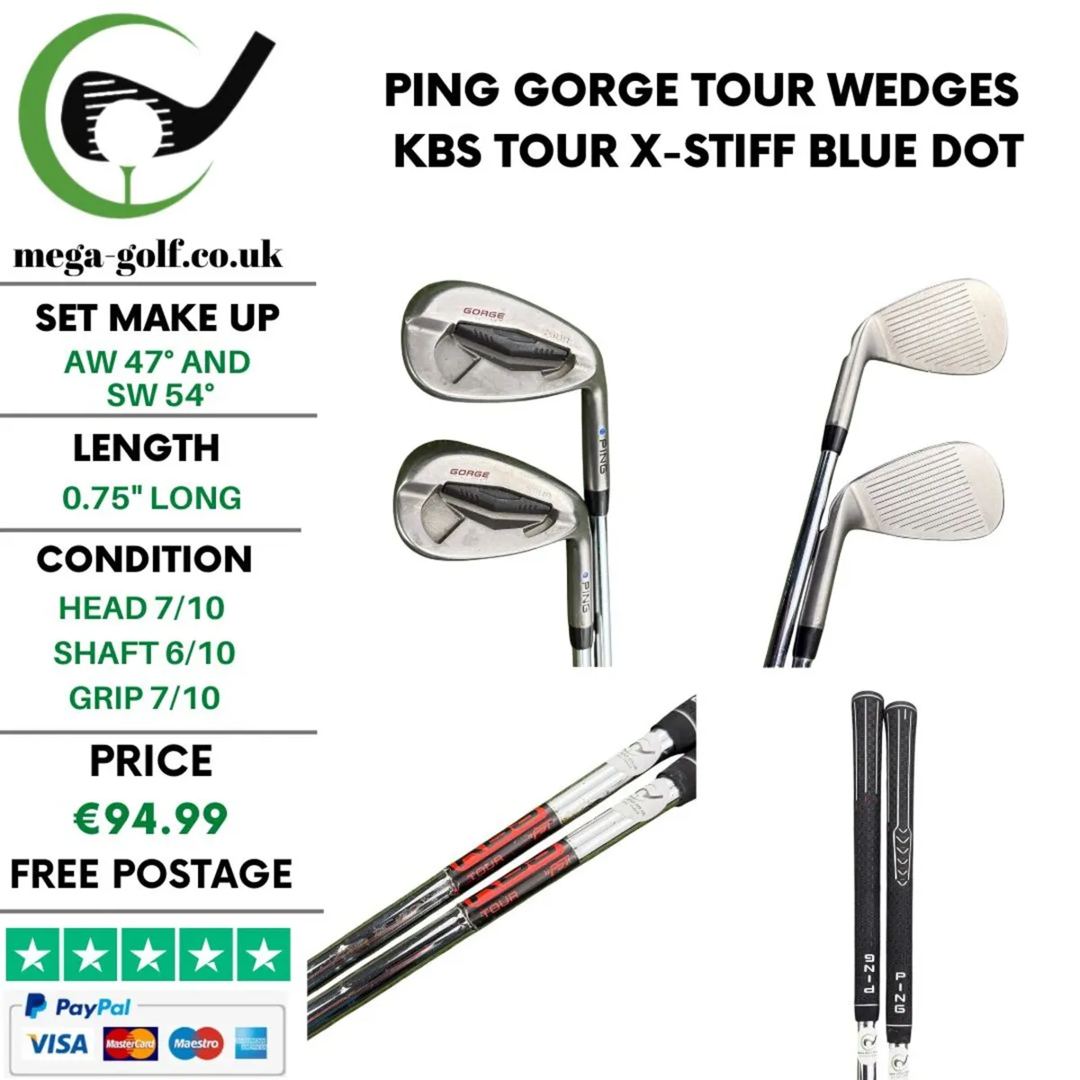 Ping Gorge Tour Wedges Aw 47° & Sw 54° / X-Stiff - Image 1
