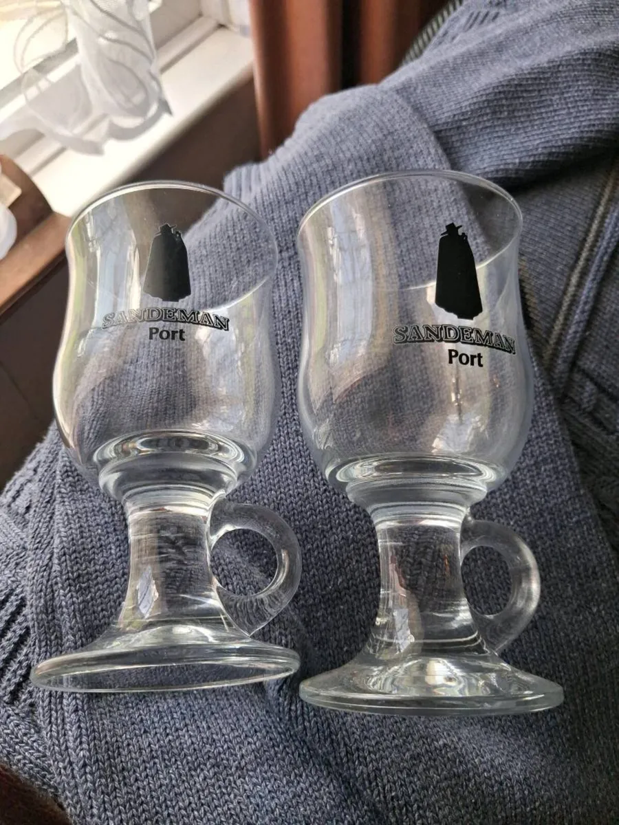 2. Vintage Sandeman Port stem glasses - Image 1