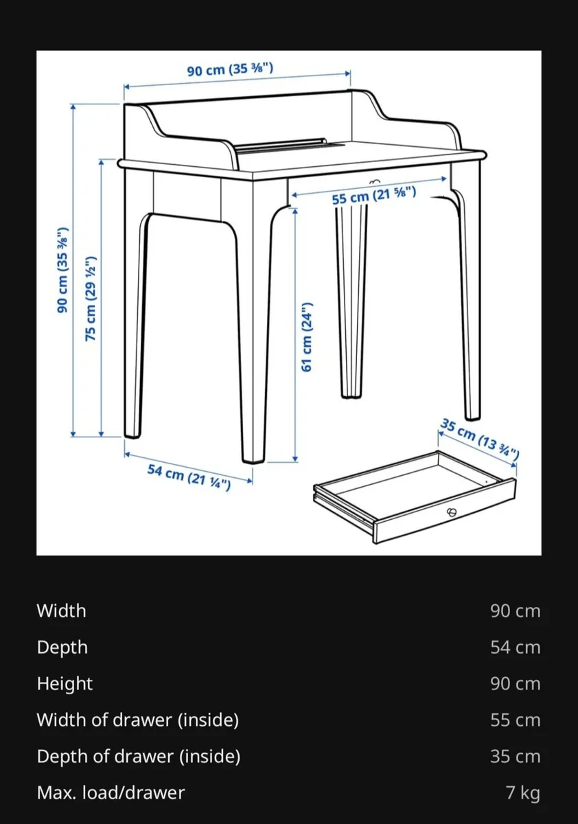 Slightly used Green-blue desk IKEA - Image 2