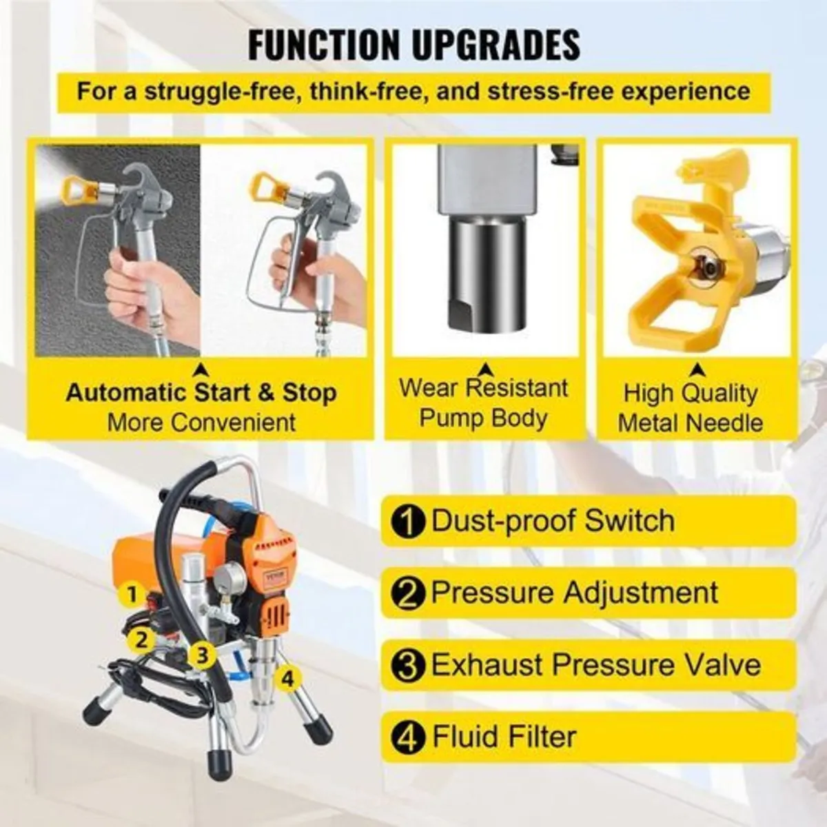 High Pressure Airless Wall Paint Spray Gun Sprayer - Image 2