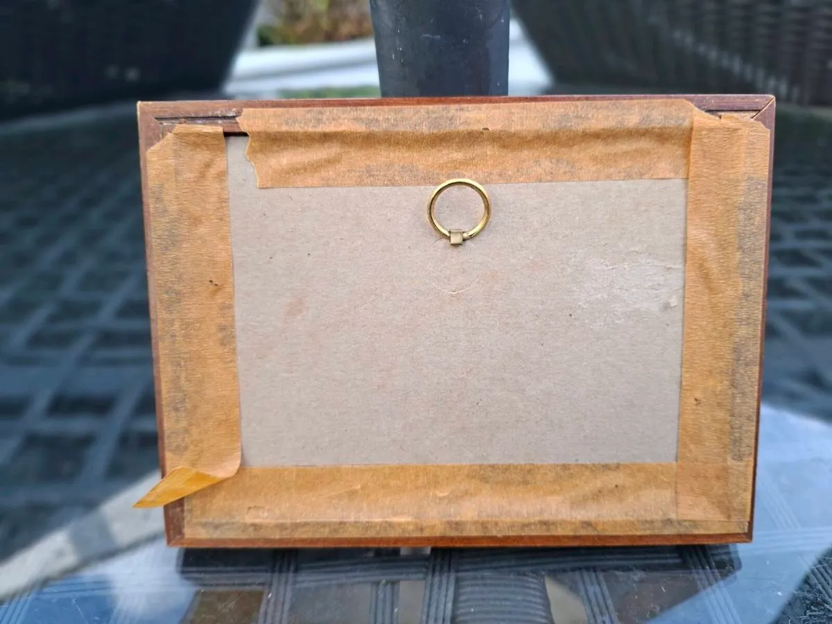 Nice pair Vintage Minature Watercolour Paintings - Image 3