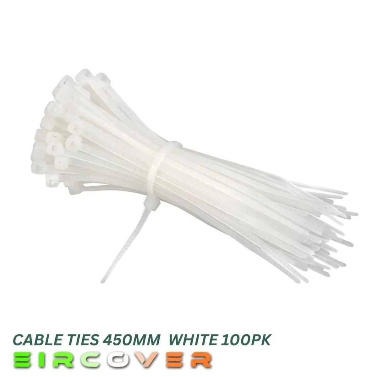 Heavy Duty White Cable Ties 450mm  White 100pk - Image 2