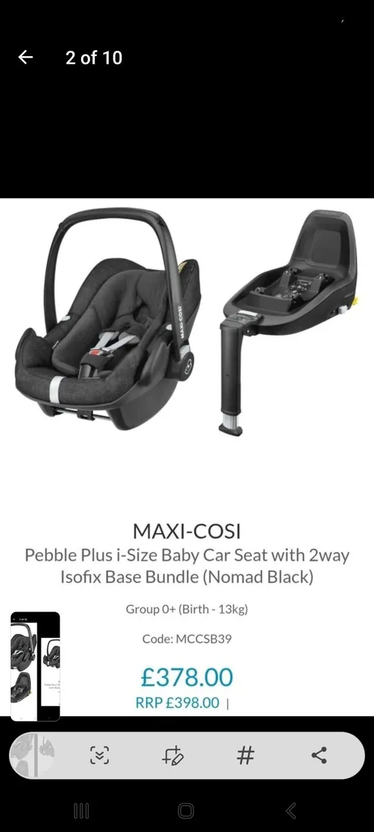 Maxi cosi 2wayfix car seat and Isofix Base - Image 2