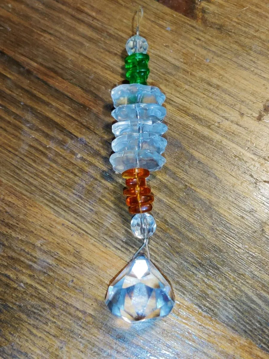 HUGE GENUINE IRISH CRYSTAL, Hanging Lucky Mantra ! - Image 1