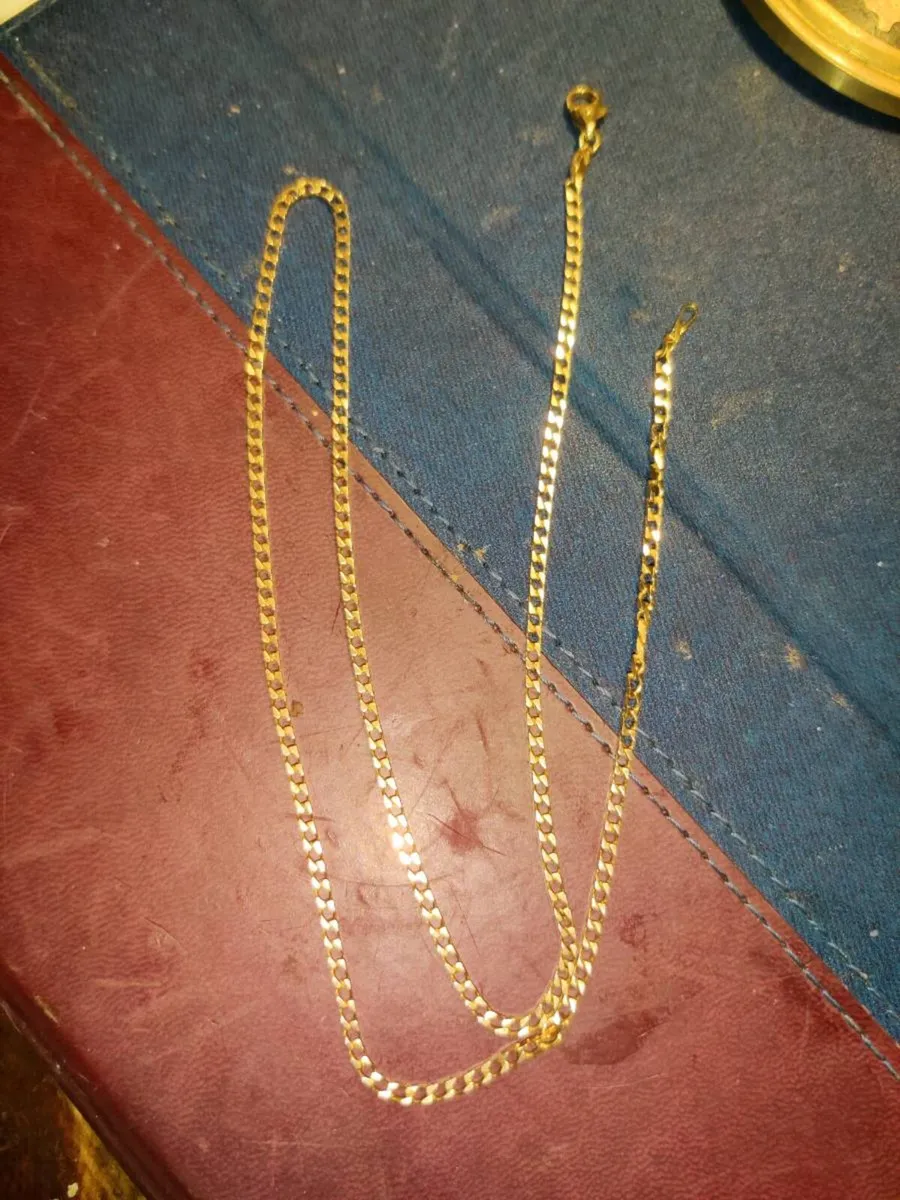 CUBAN STYLE LINKS, 9CT Gold 6.12g 20"Long Chain ! - Image 1