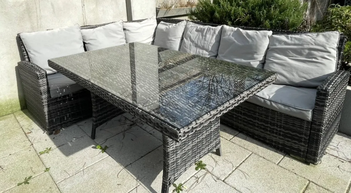 Rattan garden furniture corner sofa set - Image 1