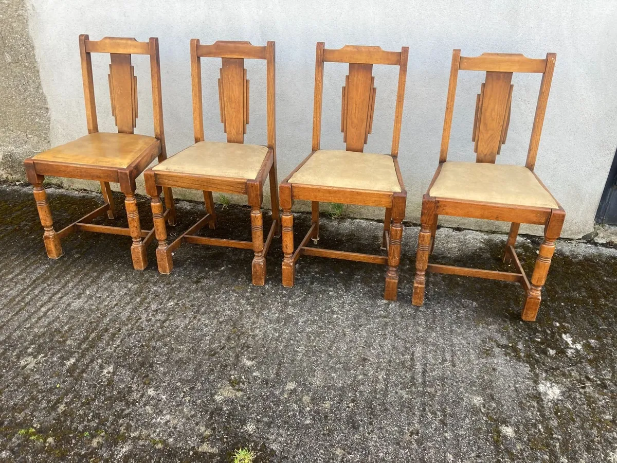 Antique Chairs x 4 - Art Deco Style - Image 1