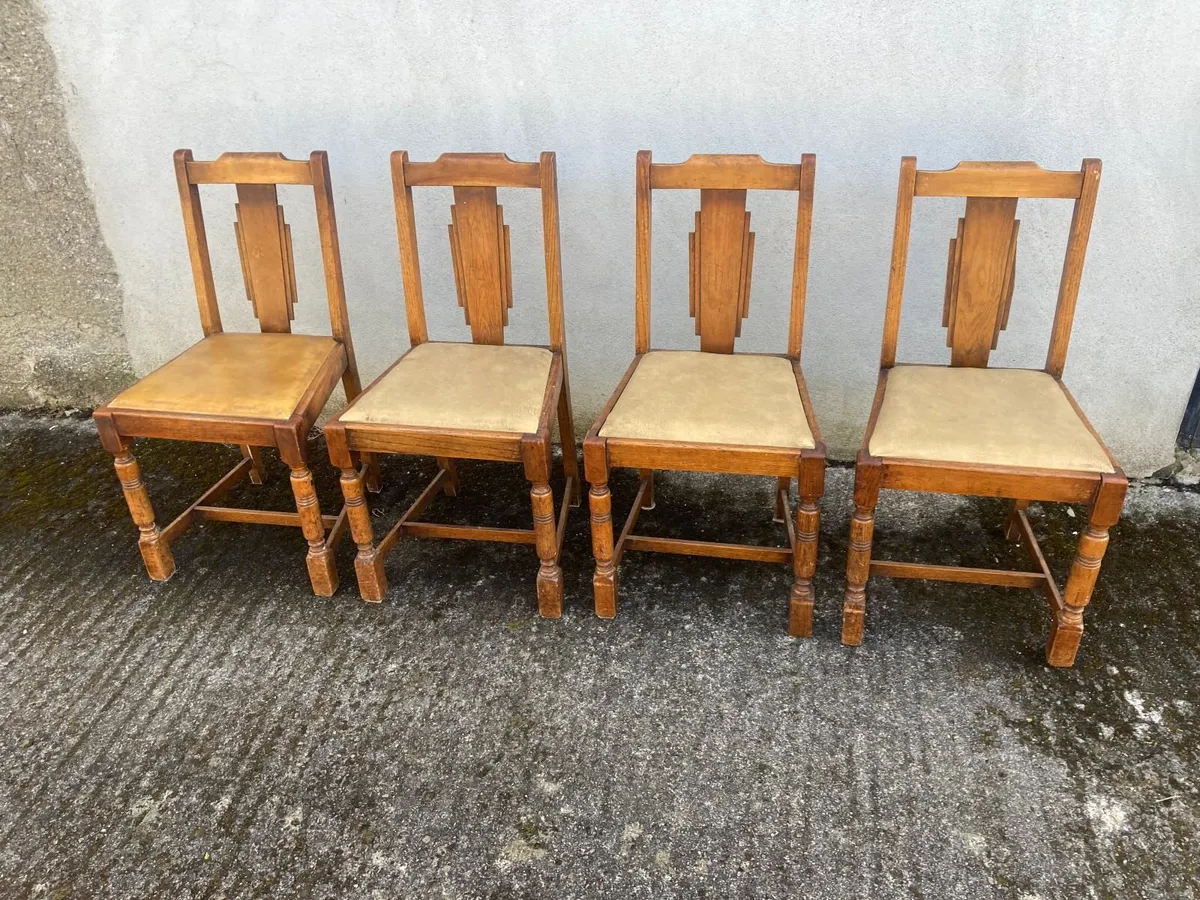 Antique Chairs x 4 - Art Deco Style - Image 2