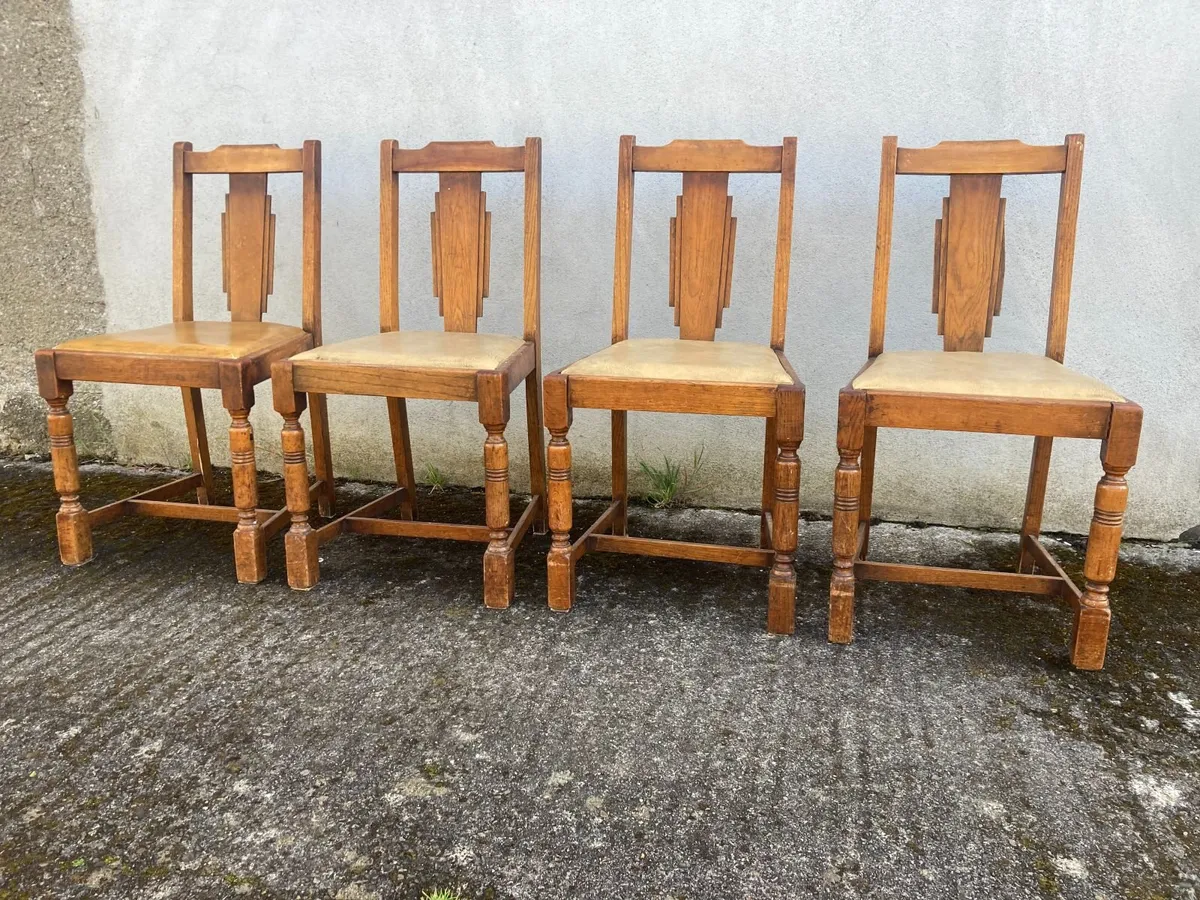 Antique Chairs x 4 - Art Deco Style - Image 3
