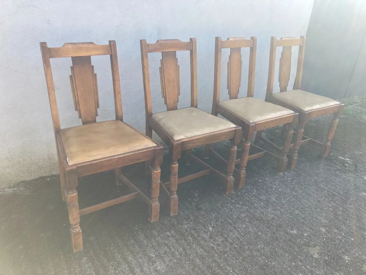 Antique Chairs x 4 - Art Deco Style - Image 4