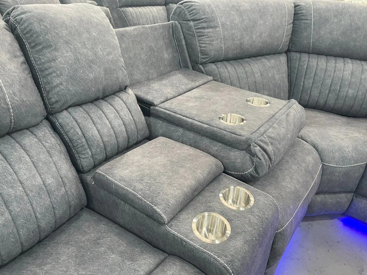 Hannan Corner Micro Fabric Electric Recliner Sofa - Image 3