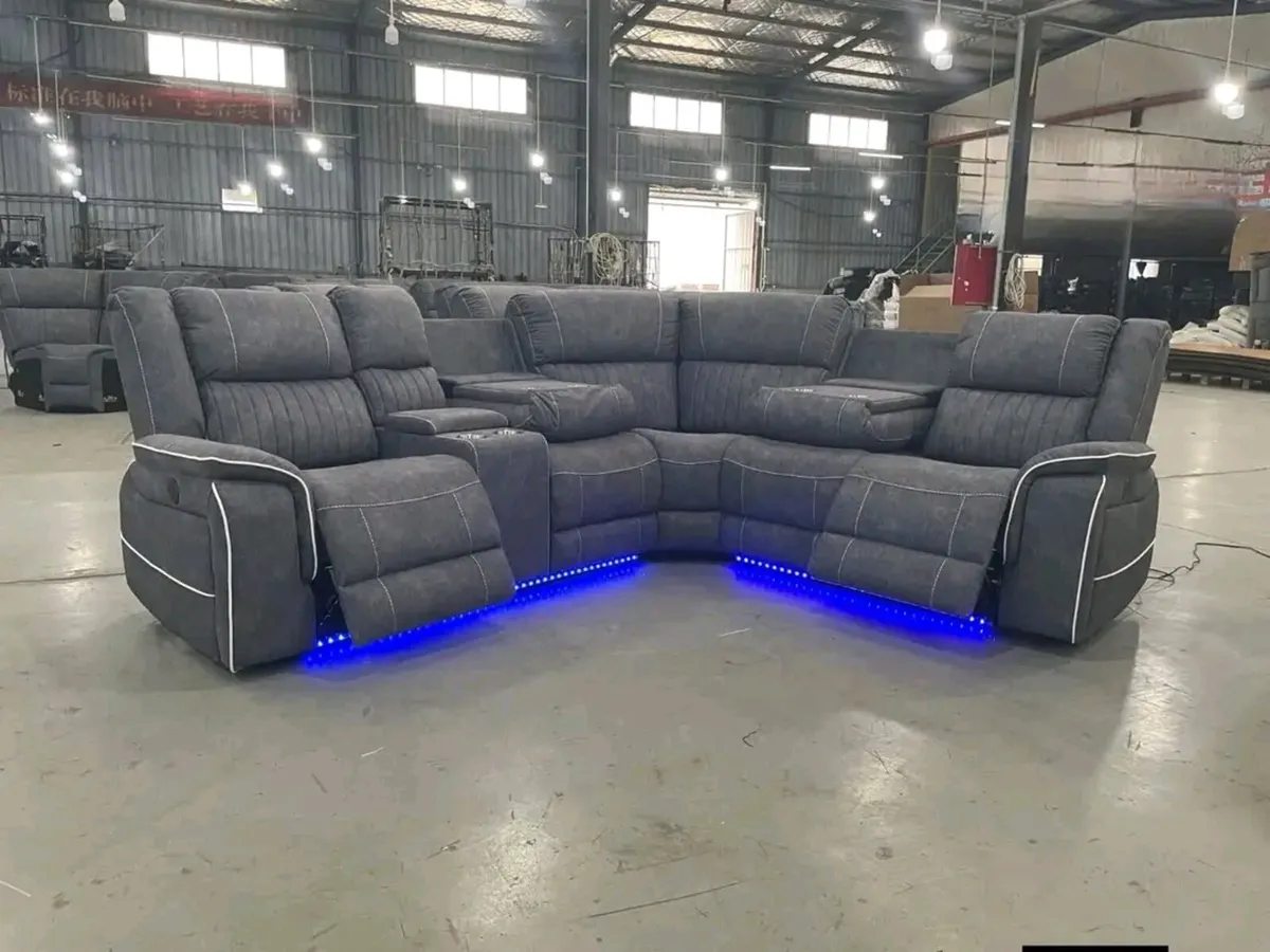 Hannan Corner Micro Fabric Electric Recliner Sofa - Image 1