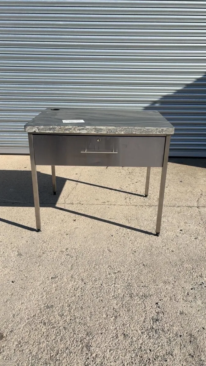 Stainless Table With Drawers - Image 2