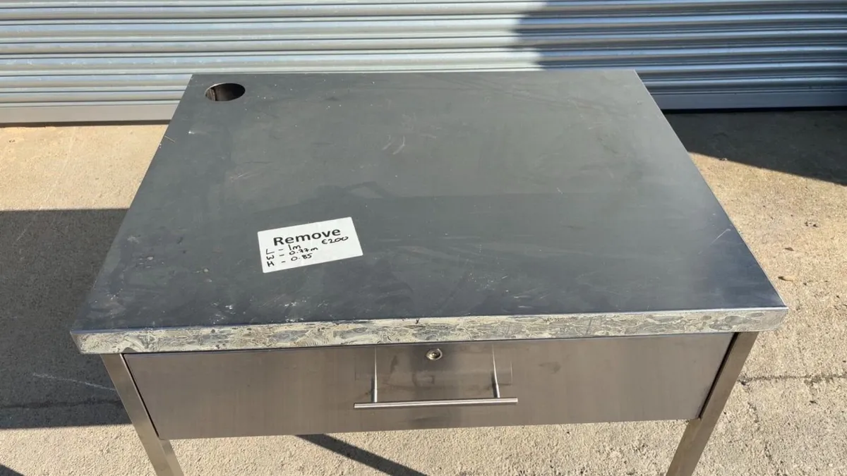 Stainless Table With Drawers - Image 3